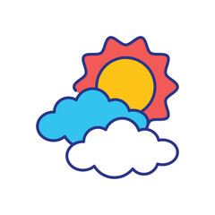 Overcast Clouds Icon vector stock illustration