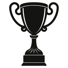 prize winning trophy silhouette vector illustration