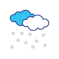 Night Snow Flurries Icon vector stock illustration