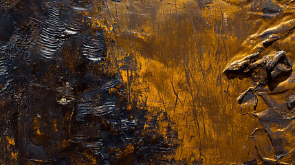 A painting with a black and brown background and a yellowish color. generated using AI