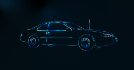 car hand drawing and sketch black and white.	