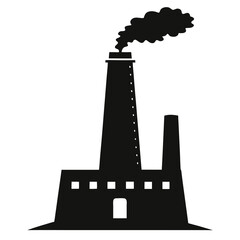 silhouette vector of abandoned factory chimney