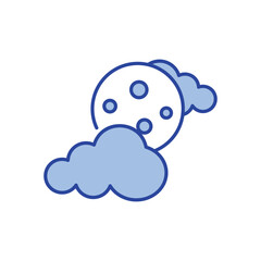 Night Few Clouds Icon vector stock illustration