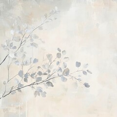Abstract muted colors florals painting poster decoration