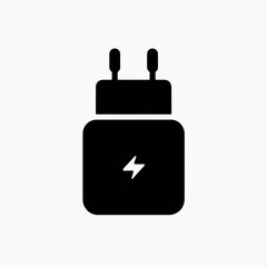 Fototapeta premium very simple flat and single minimalist Charger Silhouette in black on a white background