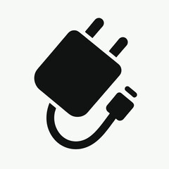 Obraz premium very simple flat and single minimalist Charger Silhouette in black on a white background