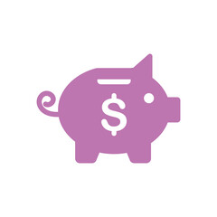 Piggy bank icon logo design template isolated illustration