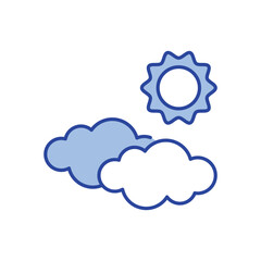 Sun with Clouds Icon vector stock illustration