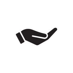 Hand palm up icon logo design template isolated illustration
