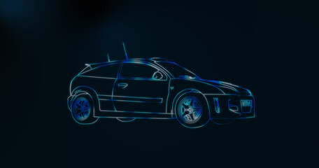 car hand drawing and sketch black and white.	