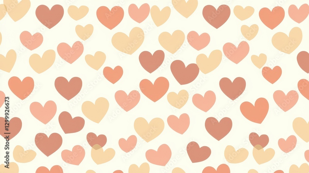 Poster seamless pattern of red hearts on a white background for fabric or wallpaper design
