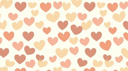 Seamless pattern of red hearts on a white background for fabric or wallpaper design
