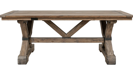 A wooden table with a crossbar design. generated using AI