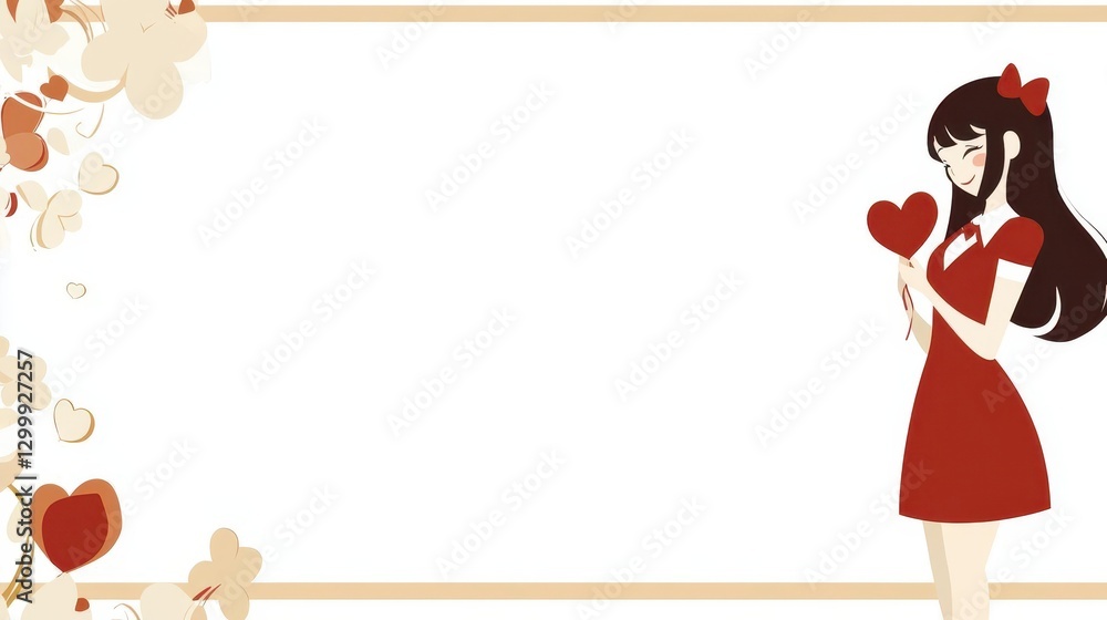 Aufkleber Valentine day card template with heart design and space for custom message