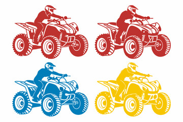 Fototapeta premium set of Atv Silhouette vector illustration
