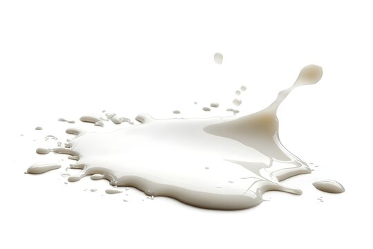 Spiled water drop on the floor isolated on white.