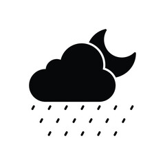 Night Heavy Rain Icon vector stock illustration