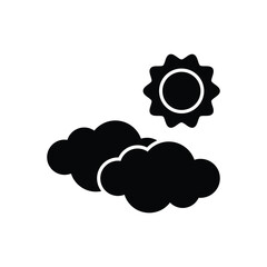 Sun with Clouds Icon vector stock illustration