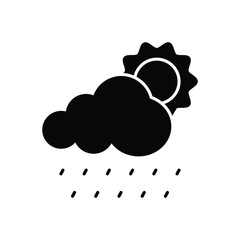 Drizzle With Sun  Icon vector stock illustration