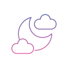 Night Overcast Icon vector stock illustration