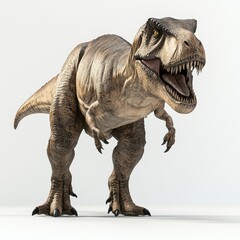 Fototapeta premium Tan Tyrannosaurus Rex 3D Render on White Background