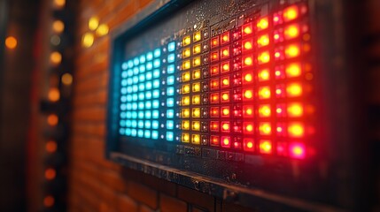 Obraz premium Vibrant ntsc test bar display featuring bold color television signal and graphic colours for a retro-inspired, dynamic media visual experience