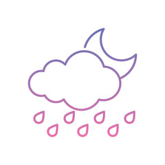 Night Moderate Rain Icon vector stock illustration