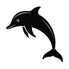 Obraz premium Dolphin icon silhouette vector illustration isolated on white background