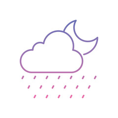 Night Heavy Rain Icon vector stock illustration