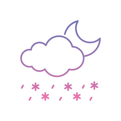 Night Moderate Snow Icon vector stock illustration