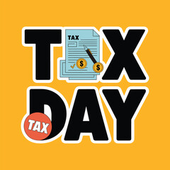 Tax Day Sticker Vector Finance Money Payment