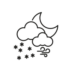 Night Heavy Snow Icon vector stock illustration