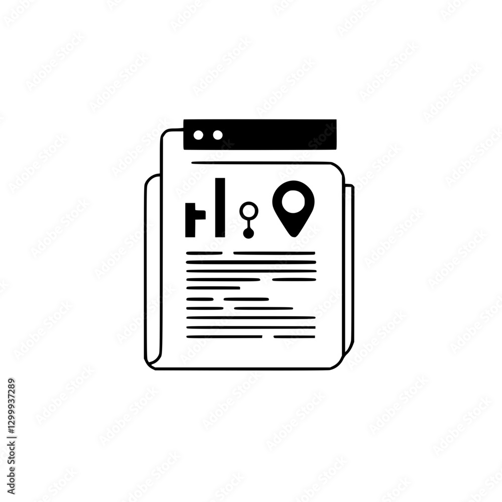 Poster webpage icon representing internet browsing and website content