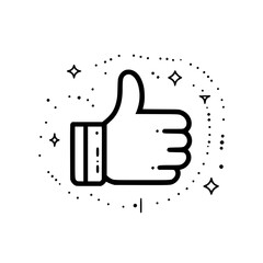 Obraz premium Thumbs Up Icon Representing Approval and Positive Feedback