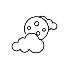 Night Few Clouds Icon vector stock illustration