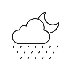 Night Heavy Rain Icon vector stock illustration