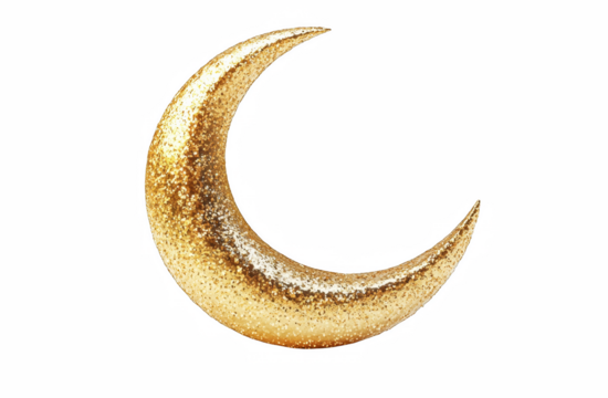 Golden Glitter Crescent Moon - Powered by Adobe