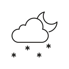 Night Light Snow Icon vector stock illustration