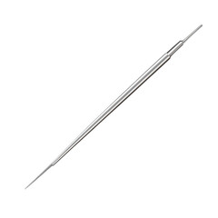 Specialized metal probe instrument for precision tasks on a transparent backdrop