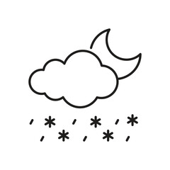 Night Moderate Snow Icon vector stock illustration