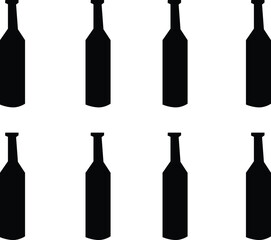 wine bottles silhouette vector illustration