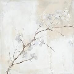 Abstract muted colors florals painting poster decoration