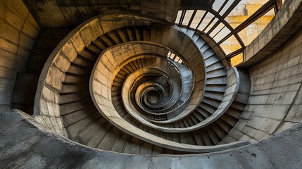 Fototapeta premium A Staircase Made of Dark, Polished Marble 