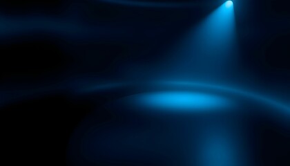 Blue Spotlight Illuminates the Darkness for Stage Performance