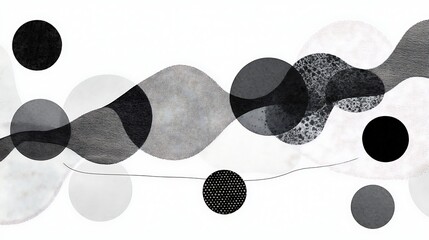 Abstract Black and White Geometric Shapes Creating a Modern Minimalist Background Design
