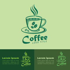 Coffee logo design set and coffee branding 