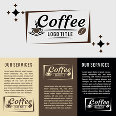 Obraz premium Coffee logo design set and coffee branding 