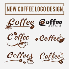 Coffee logo design set and coffee branding 