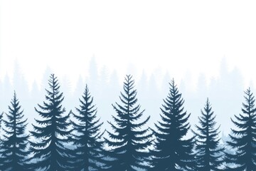 Obraz premium Elegant fir tree outlines on tranquil backdrops, stylish spruce motifs ideal for nature-focused projects and eco-conscious design inspirations
