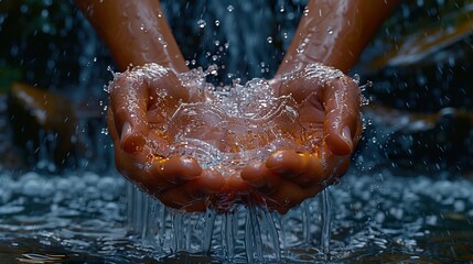 Fototapeta premium hand washing with water professional photography HD 8K wallpaper Photographic Image
